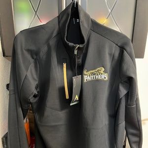 Men's Bay Area Panthers Antigua Black Generation Quarter-Zip Pullover Jacket
